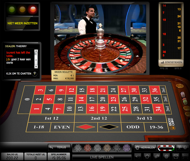 Live Roulette Kroon Casino